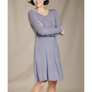 Toad&Co | Flint Stone Stripe Pocket Daisy Rib Swing Dress Size Small